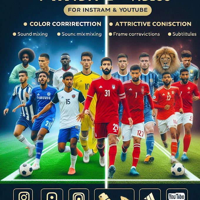 Gig Preview - Edit football or any sports video for instagram and youtube