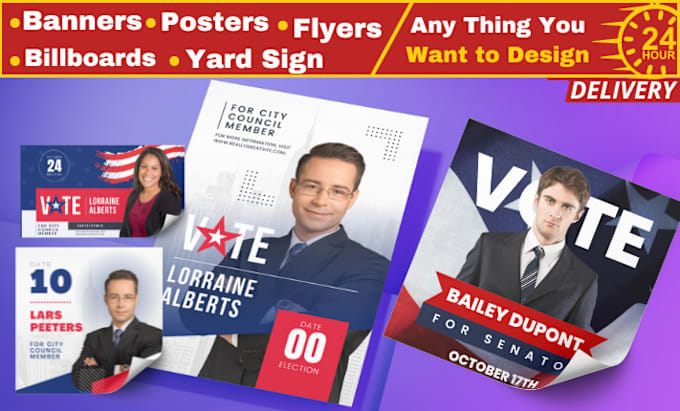 Gig Preview - Do winning urgent political campaign flyer and posters, banners, sign design