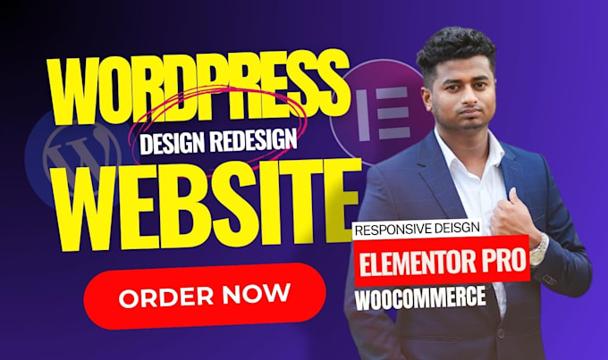 Gig Preview - Design redesign develop wordpress website elementor wordpress website