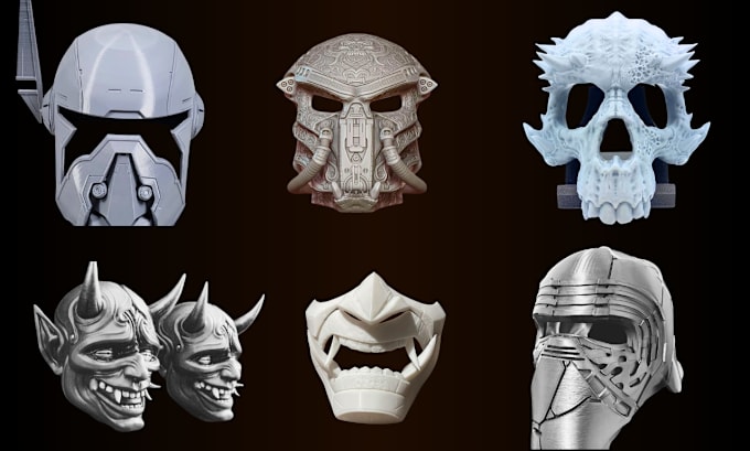 Bestseller - design custom cosplay 3d mask, cosplay helmet, oni mask or printable 3d armor