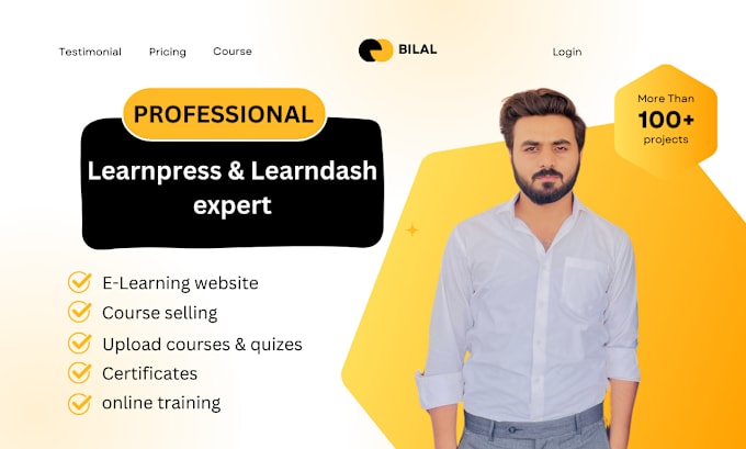 Gig Preview - Develop e learning lms course website using learndash learnpress