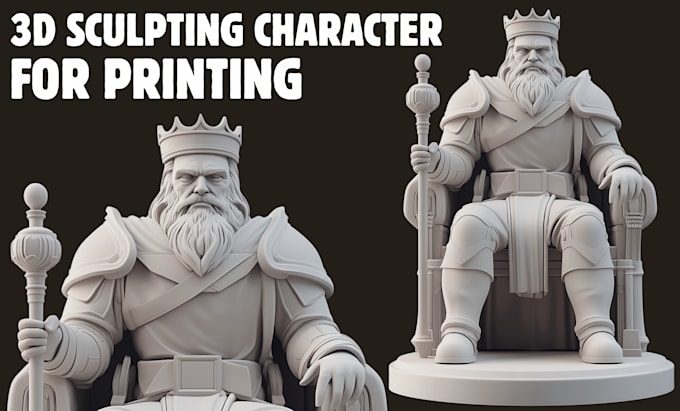 Gig Preview - Sculpt 3d models of characters, statues, toys, and miniatures for printing