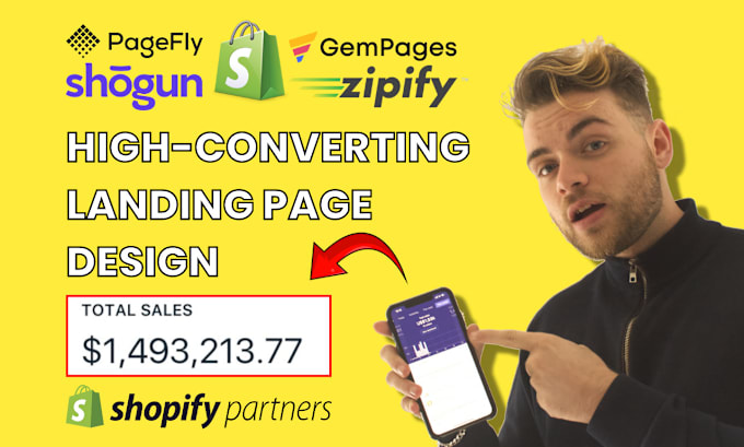 Gig Preview - Build shopify landing page one product or copy shopify store