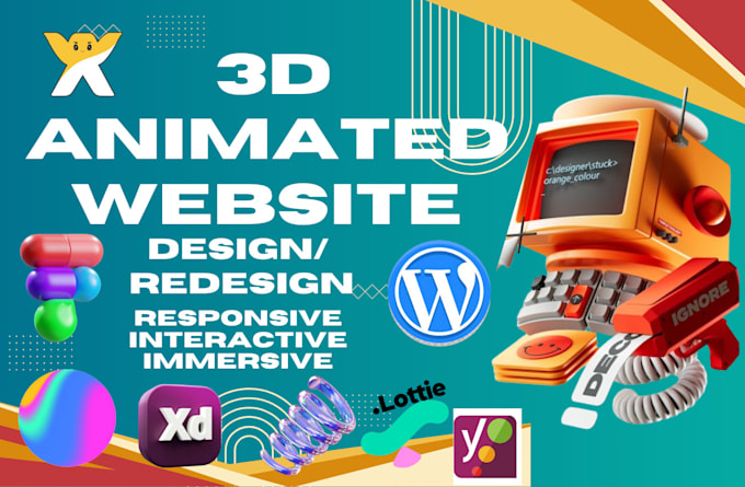 Gig Preview - Do 3d animated website animation integration 3d spline website design lottie