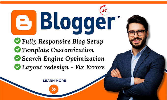 Bestseller - design, redesign blogspot website or customize any blogger template