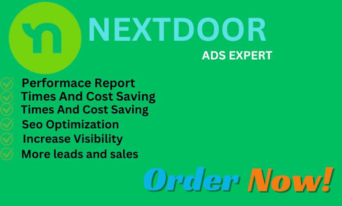 Gig Preview - Do highly converting nextdoor ads, ads manager to skyrocket your sales revenue