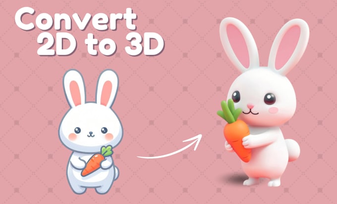 Gig Preview - Convert 2d to 3d model, logo, mascot, character for 3d print, game, or animation