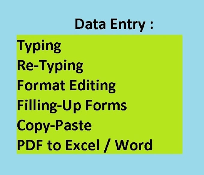 Gig Preview - Do data entry typing encoding services