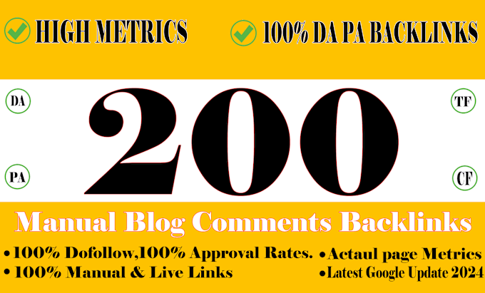 Bestseller - 200 dofollow blog comment low obl pr7 to pr2