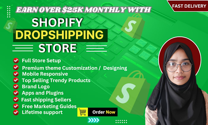 Gig Preview - Setup profitable shopify website or shopify store design