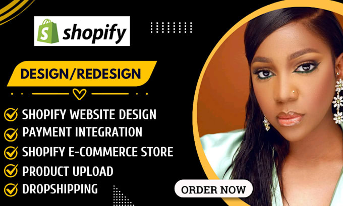 Gig Preview - Design shopify website shopify redesign, revamp, clone shopify dropshipping