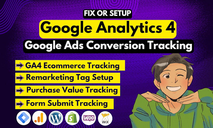 Gig Preview - Setup google analytics 4, gads conversion tracking, ga4 server side tracking GTM