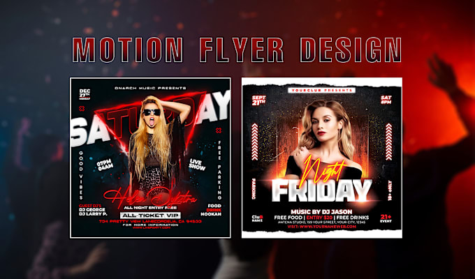 Gig Preview - Create animated motion flyer video and poster for event, party, nightclub