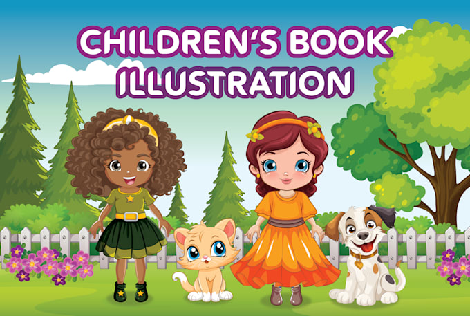 Gig Preview - Illustrate children book illustration and children book story illustration