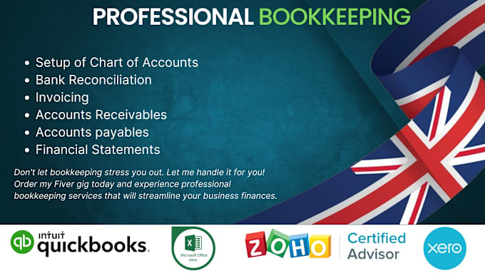 Gig Preview - Do UK bookkeeping, vat and accounts in quickbooks, xero and zohoo