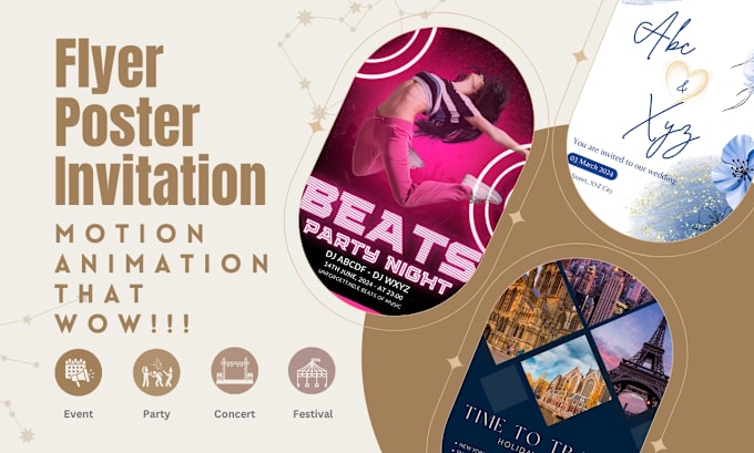 Bestseller - design animated motion flyer, poster or invitation for event, party or concert