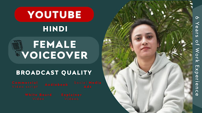 Gig Preview - Record a professional hindi female voice over for any script