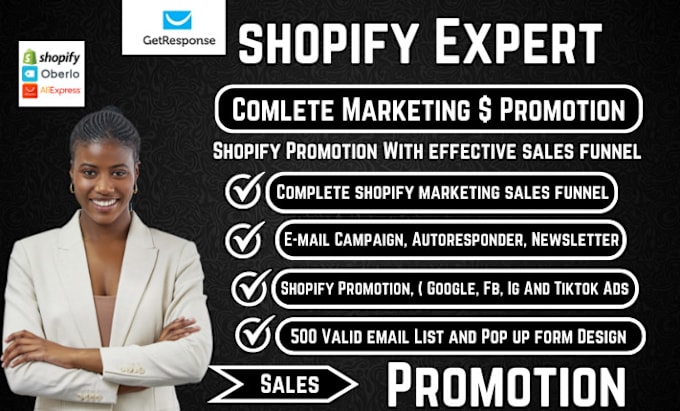 Gig Preview - Promote shopify store, shopify marketing, or sales funnel to boost shopify sales