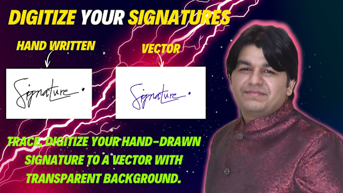 Gig Preview - Convert your handwritten signature into a vector logo