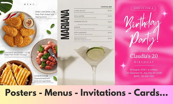 Gig Preview - Design posters, invitations, menus etc, for your event