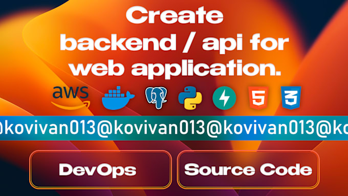 Gig Preview - Create backend, api for web app