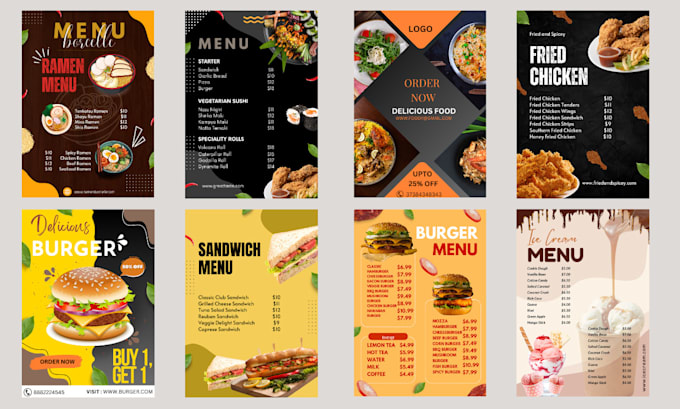 Gig Preview - Design attractive restaurant menu, food flyer, brochure and poster design