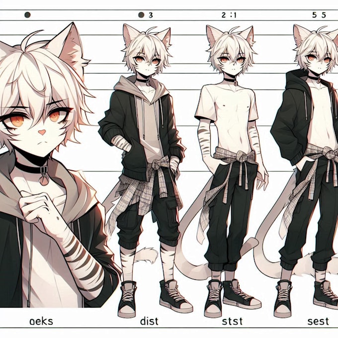 Gig Preview - Draw anime art reference sheet character vtuber illustration fanart anthro feral