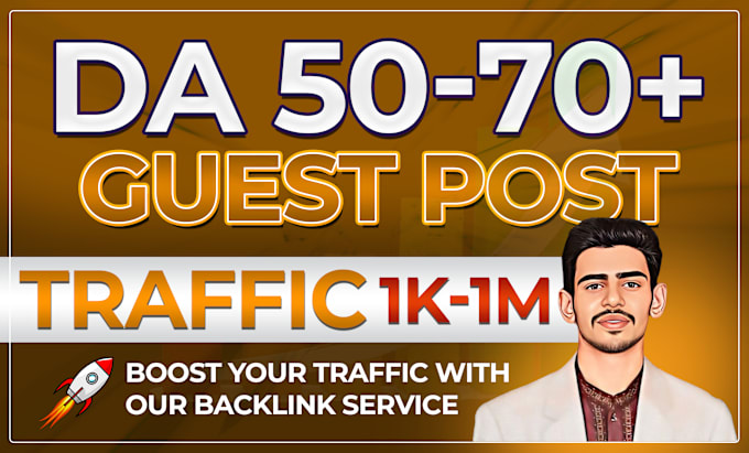 Gig Preview - Do premium guest post on da 50 to 70 plus websites with dofollow backlinks