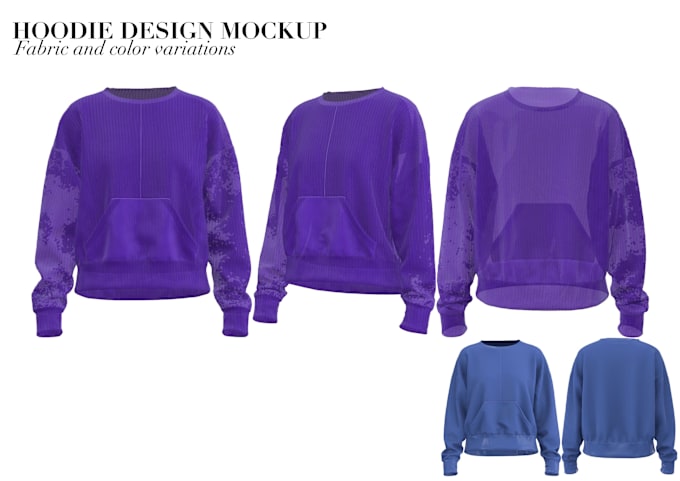 Gig Preview - Create your 3d hoodie mockup with color variations