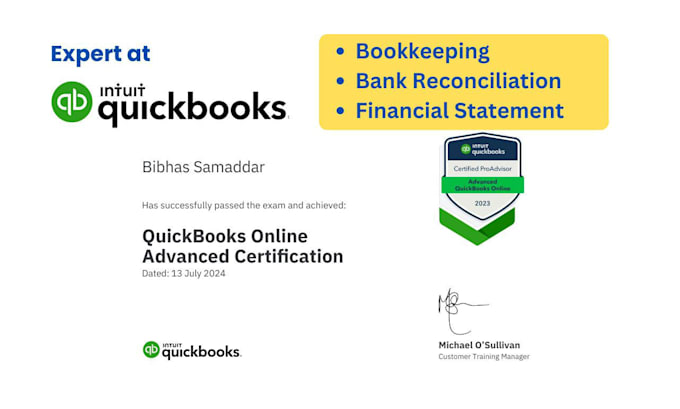 Gig Preview - Do bookkeeping and accounting using quickbooks online services