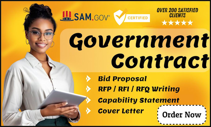 Gig Preview - Write government contract bid proposal, rfp, rfq, capability statement