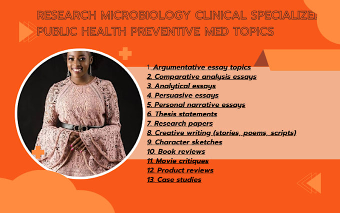 Gig Preview - Research microbiology clinical specialized public health preventive med topics