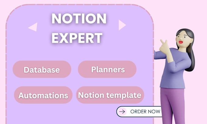 Gig Preview - Notion expert design notion template setup notion notion workspace for adhd