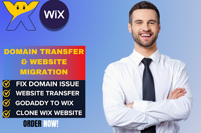 Gig Preview - Wix website transfer wix, godaddy to wix, fix domain, wordpress, figma to wix