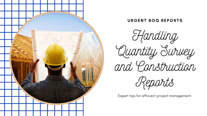 Gig Preview - Handle urgent  boq, quantity survey reports and construction reports