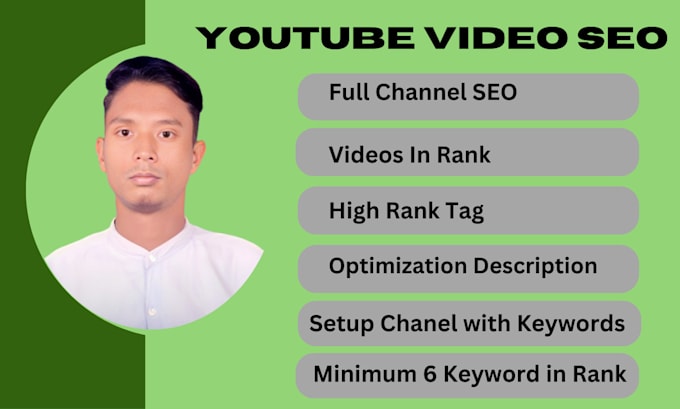 Gig Preview - Optimize your youtube channel and videos for top rankings