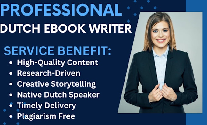 Gig Preview - Write dutch ebook on any topic of your choice both fiction and nonfiction