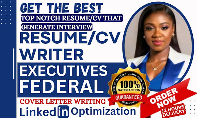 Gig Preview - Create federal, executive resume, cyber security,  director, veteran, government