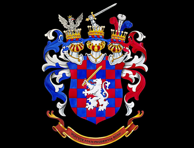 Gig Preview - Do luxury family crest coat of arms and heraldic logo or any graphic design