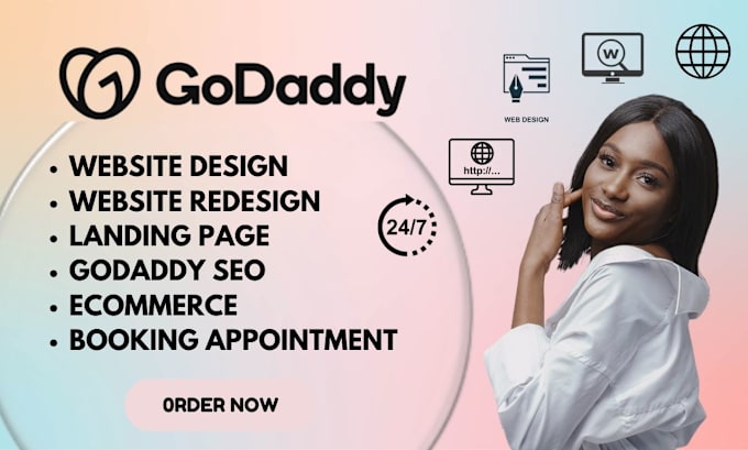 Gig Preview - Do godaddy website design godaddy website redesign develop godaddy website