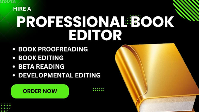 Gig Preview - Be your pro book proofreader, book editor, developmental editor and formatter