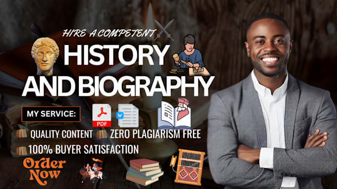 Gig Preview - Ghostwrite history ebook, script, biography, memoir ebook writer, history writer