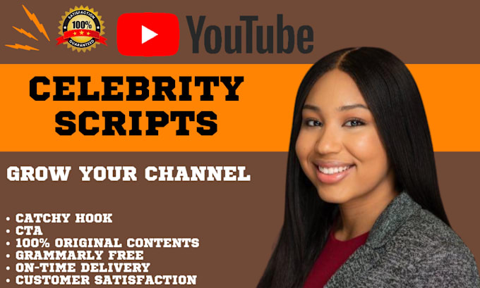 Gig Preview - Write celebrity news, gossip cashcow youtube video scripts