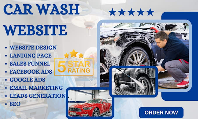 Gig Preview - Design car wash website auto detailing website car detailing website