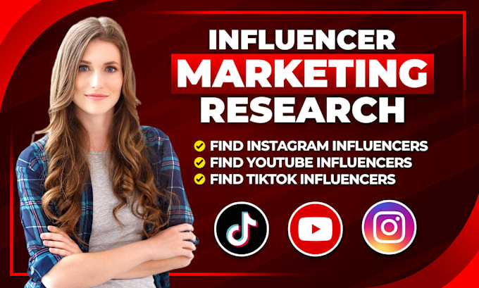 Gig Preview - Research best instagram, tiktok influencers for influencer marketing