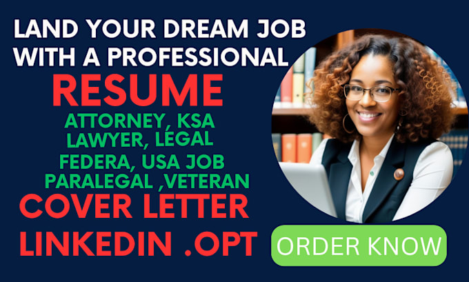 Gig Preview - Write lawyer, federal, usajob, attorney, legal, paralegal, ksa, veterans resume