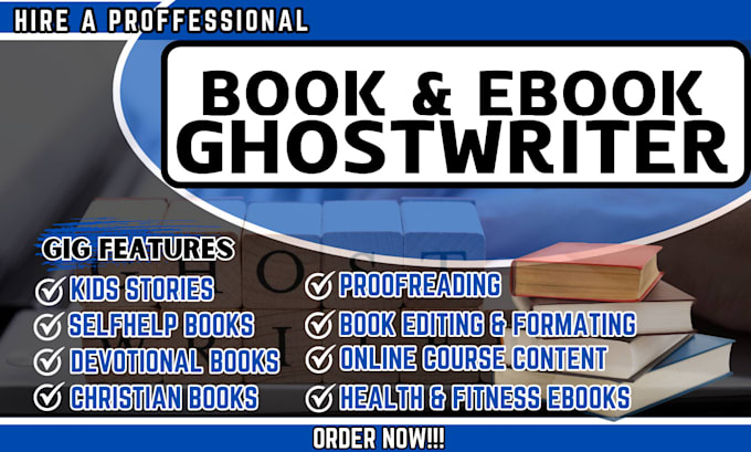 Gig Preview - Be your book writer ebook ghostwriter ebook writer ghost book writer kids story