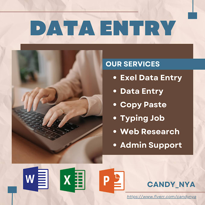 Gig Preview - Do perfect data entry, copy paste, typing for you