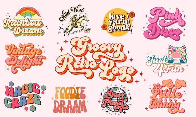 Gig Preview - Design 3d 70s vintage hippie retro groovy typography hand drawn logo