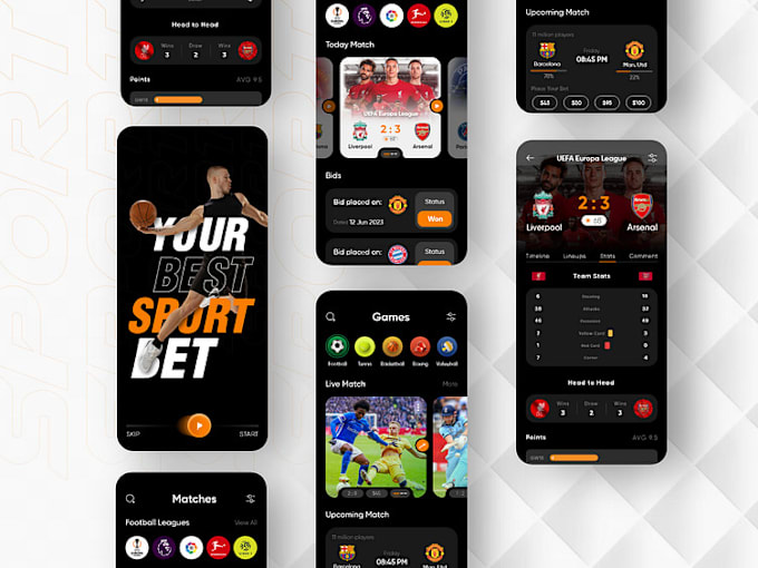 Gig Preview - Develop a sport bet, bet365, sport bet website, sport app